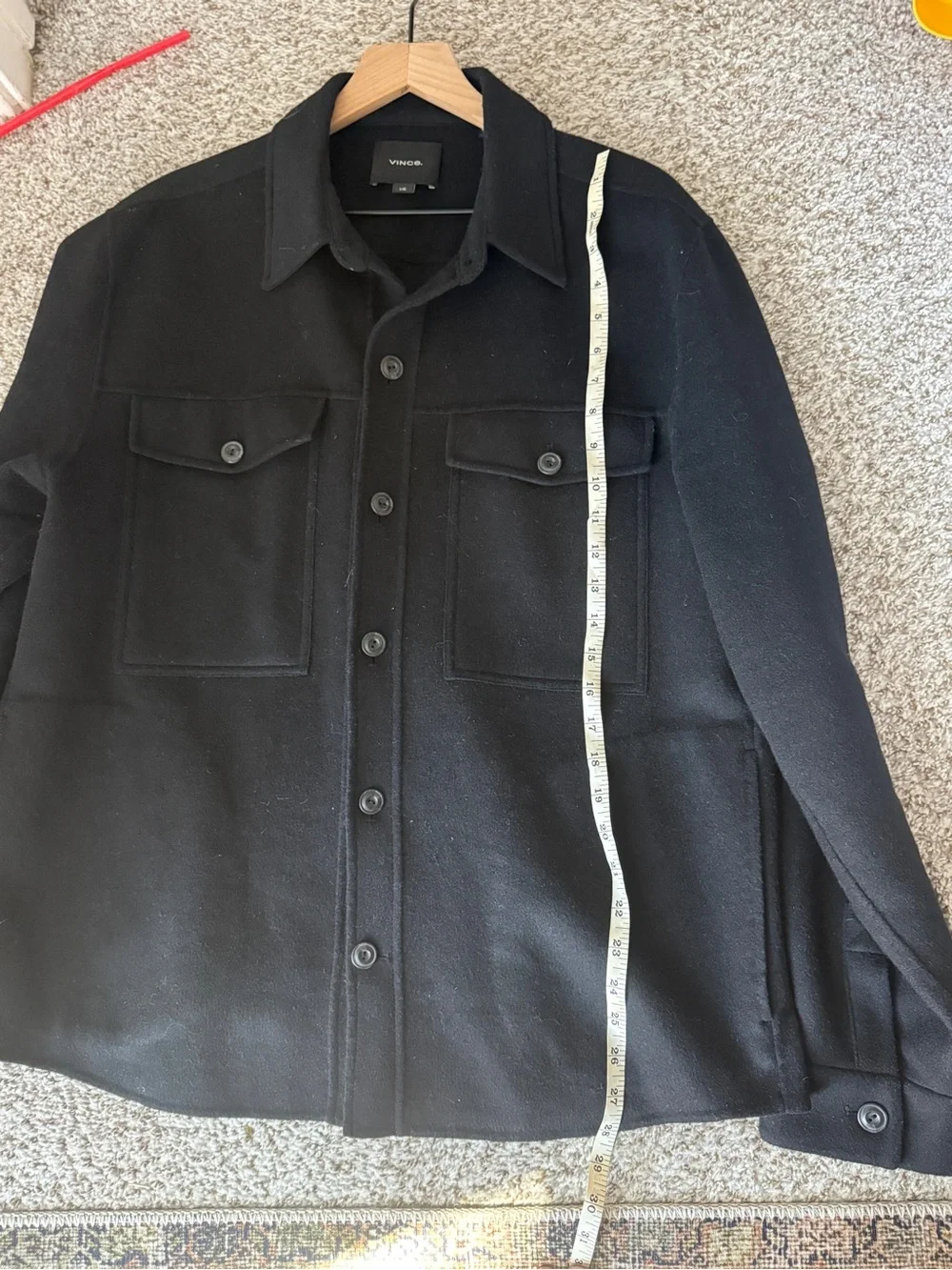 VINCE Splittable Wool-Blend Shirt Jacket Large